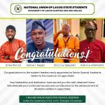 NULASS-UNILAG Congratulates Student Leaders Appointment As Senior Special Assistants